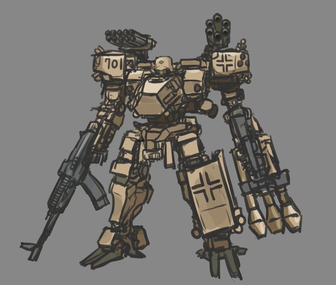 歩行戦車のアイデアスケッチでも描こうかとしていたらアーマードコアみたいなのを描いていた。
多分禁断症状だと思う。 