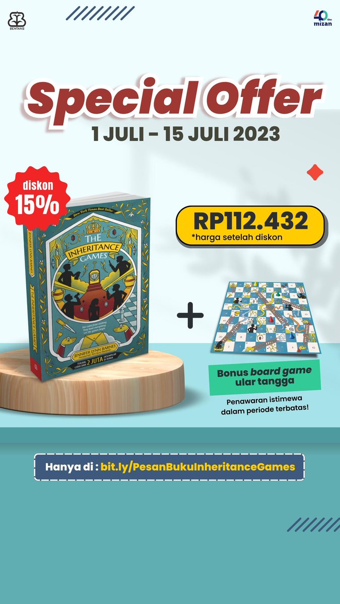 bentangpustaka's tweet photo. #TheInheritanceGames #JenniferLynnBarnes #BentangPustaka #MysteryNovel #rekomendasibuku #TheInheritanceGamesINA https://t.co/KsBsityeki