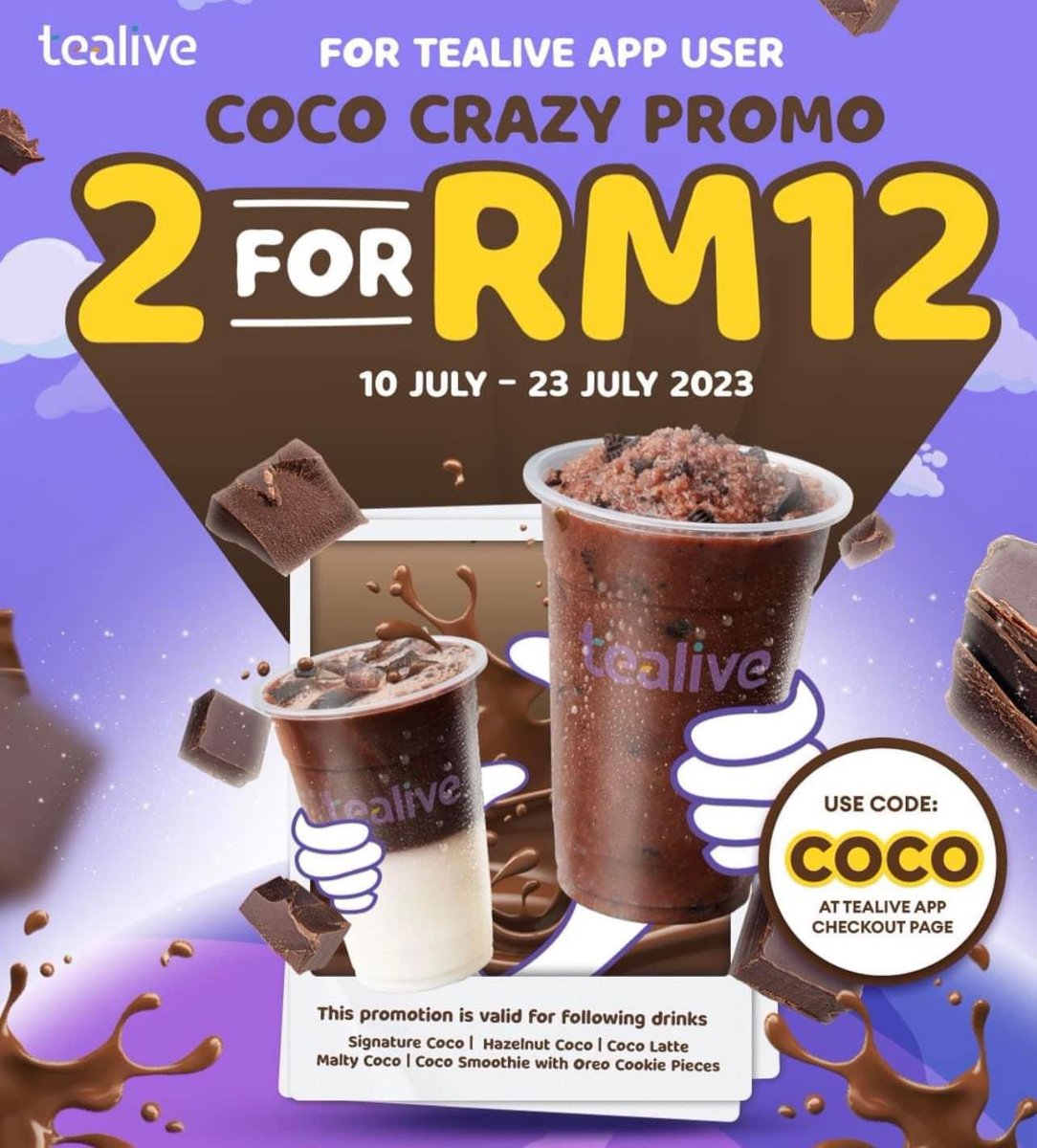 MalaysianFoods's tweet photo. Mulai esok sehingga 23 July Tealive buat promo beli 2 cup mana mana coco drink yang dinyatakan dengan harga serendah RM12 jurr..

Coco lover, apa lagiii… jom serbuuu.. https://t.co/CTB0ArIZRv