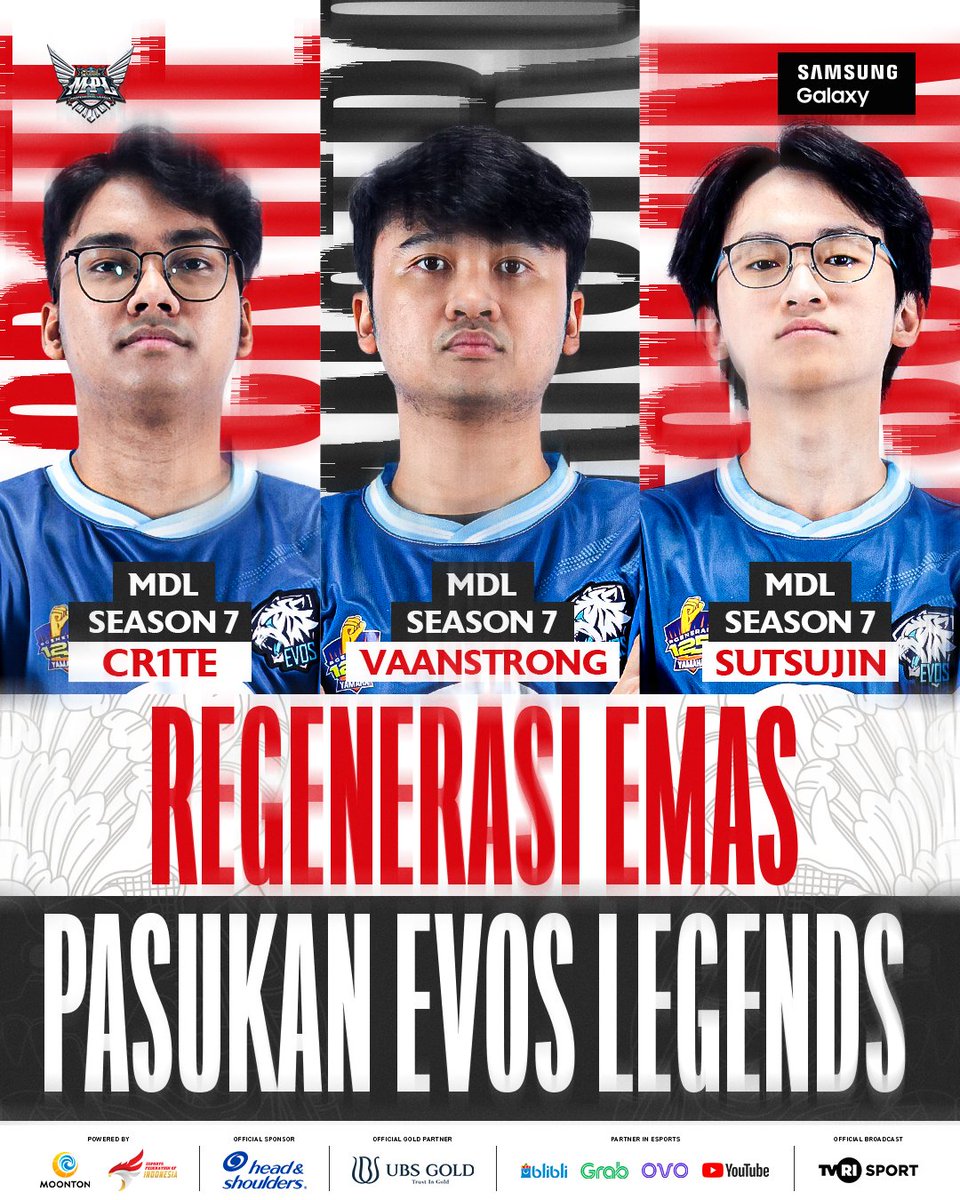 mplidofficial's tweet photo. EVOS Legends mengalami fase yang sangat mengejutkan pada MPL ID S11. Dengan mental baja, mereka mampu mendapatkan posisi runner-up pada season lalu. 

Tahun ini pasukan mereka pun bertambah. Inilah mereka, pasukan buas Sang Macan #EVOSLegends!! 🐯🐯

#MPLIDS12 #WEOWNTHIS https://t.co/h9xPjG0m61