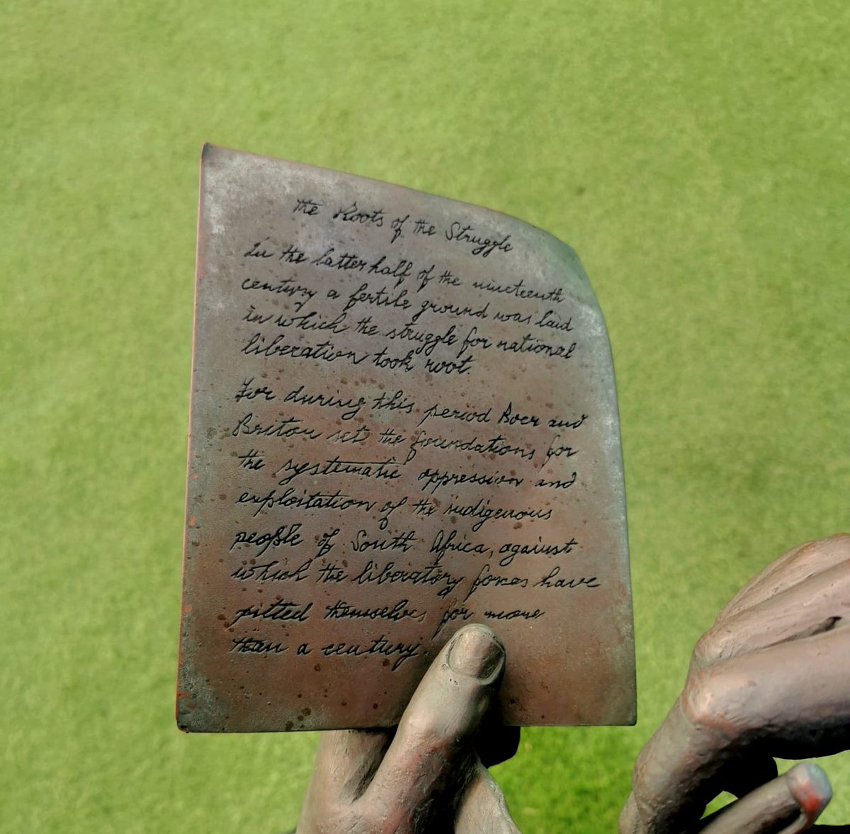 NHM_SA's tweet photo. Govan Mbeki carries in his hand the opening lines of his book The Struggle for Liberation in South Africa. Happy Birthday Govan. Lala ngoxolo Dlamini.  #centurycity #capetownmag #capetowntourism #rabie #fnb #woolworths #ilovecapetown #whatsonincapetown https://t.co/4xTqDCHkJP
