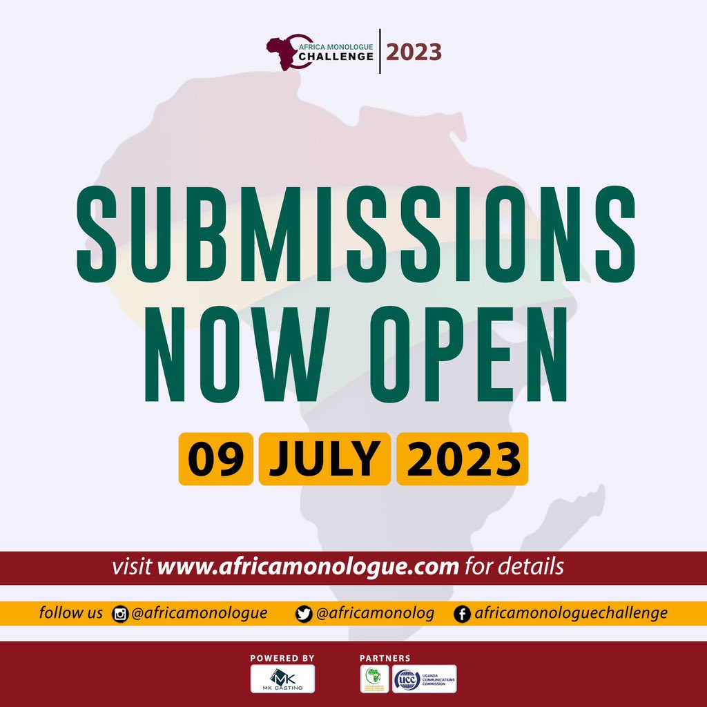 mkcasting's tweet image. Submission is officially open!!!

Visit our website africamonologue.com for details.

#africamonologuechallenge #africamonologue2023 #africa #monologue #challenge #amc2023