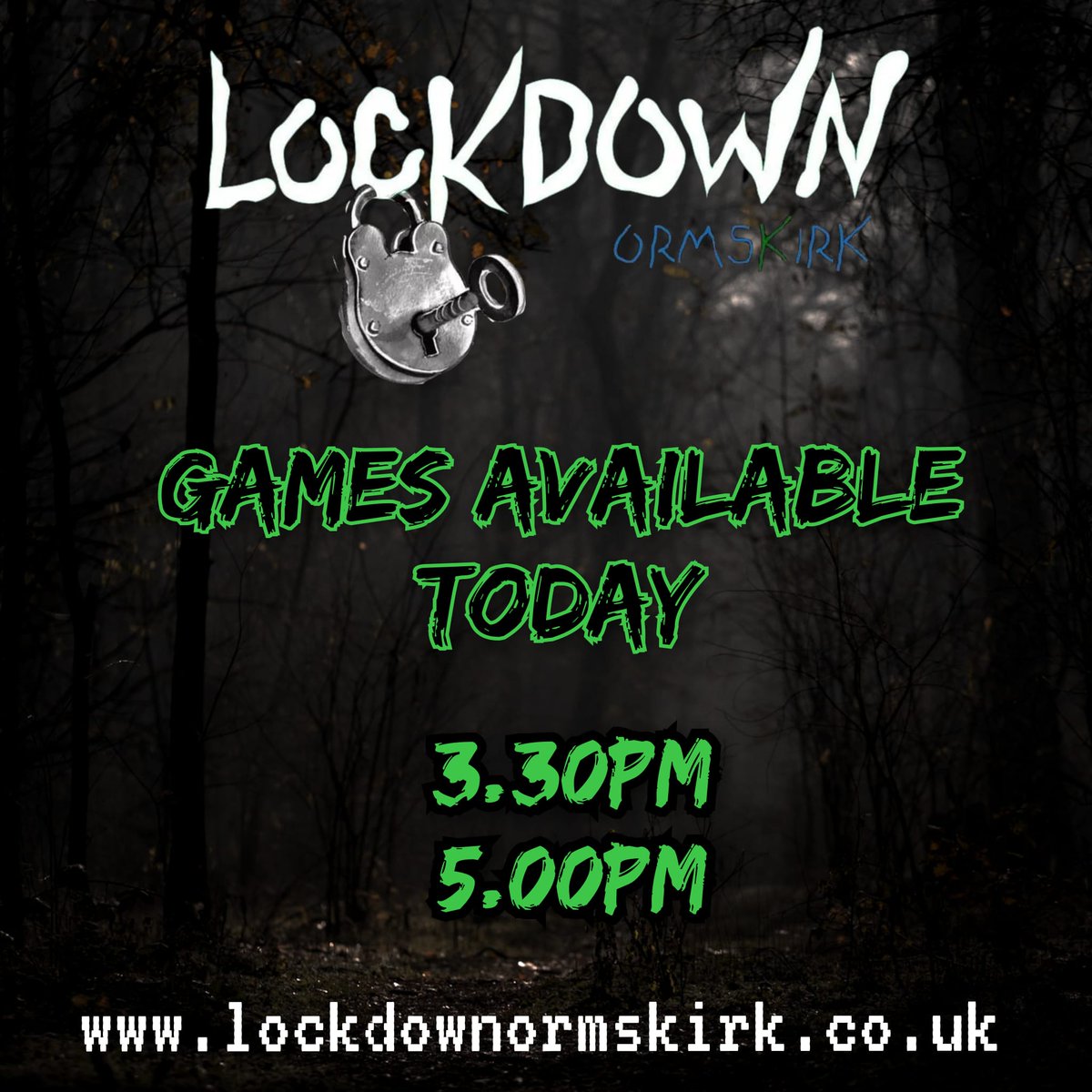Only 2 games left today guys 🤟

lockdownormskirk.co.uk 

#Ormskirk #ormskirkescaperooms #ormskirkgingerbreadfestival #whatsonormskirk #whatsonsouthport #whatsonpreston #whatsonthisweekend #whatsonliverpool #Liverpool #Wigan #Southport #skelmersdale #StHelens #chorley #sundays