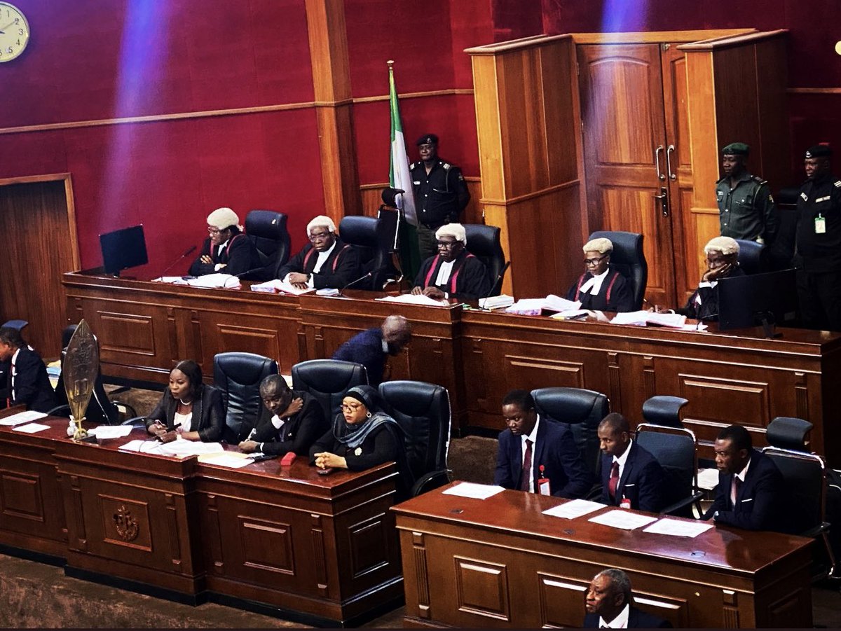 PO_GrassRootM's tweet photo. The names of the Justices of the Court of Appeal in Nigeria are : 
Justice Haruna Tsammani 
Justice Abba Bello Mohammed 
Justice Misitura Bolaji-Yusuf 
Justice Stephen Jonah Adah 
Justice Boloukuoromo Moses Ugo.

Fix your eyes 👀 on them. https://t.co/RTWRLCYP2x