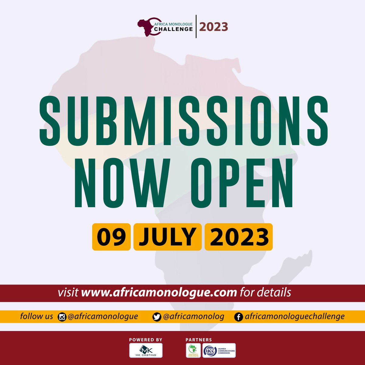 mawukokuadzi's tweet image. Submission is officially open!!!

Visit our website africamonologue.com for details.

#africamonologuechallenge #africamonologue2023 #africa #monologue #challenge #amc2023