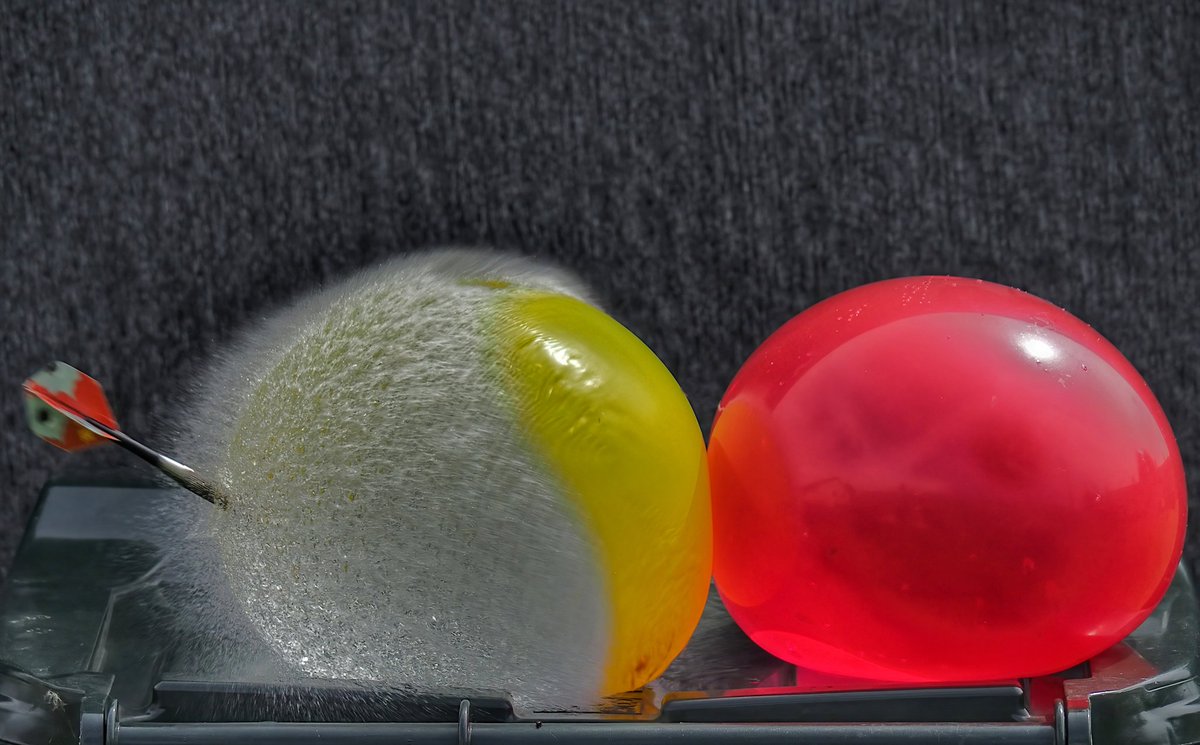 DaveMPhoto's tweet photo. What happens when a dart meets a balloon full of water.
#dart #waterballoons #olympusem1ii https://t.co/6wYPwnXzI5