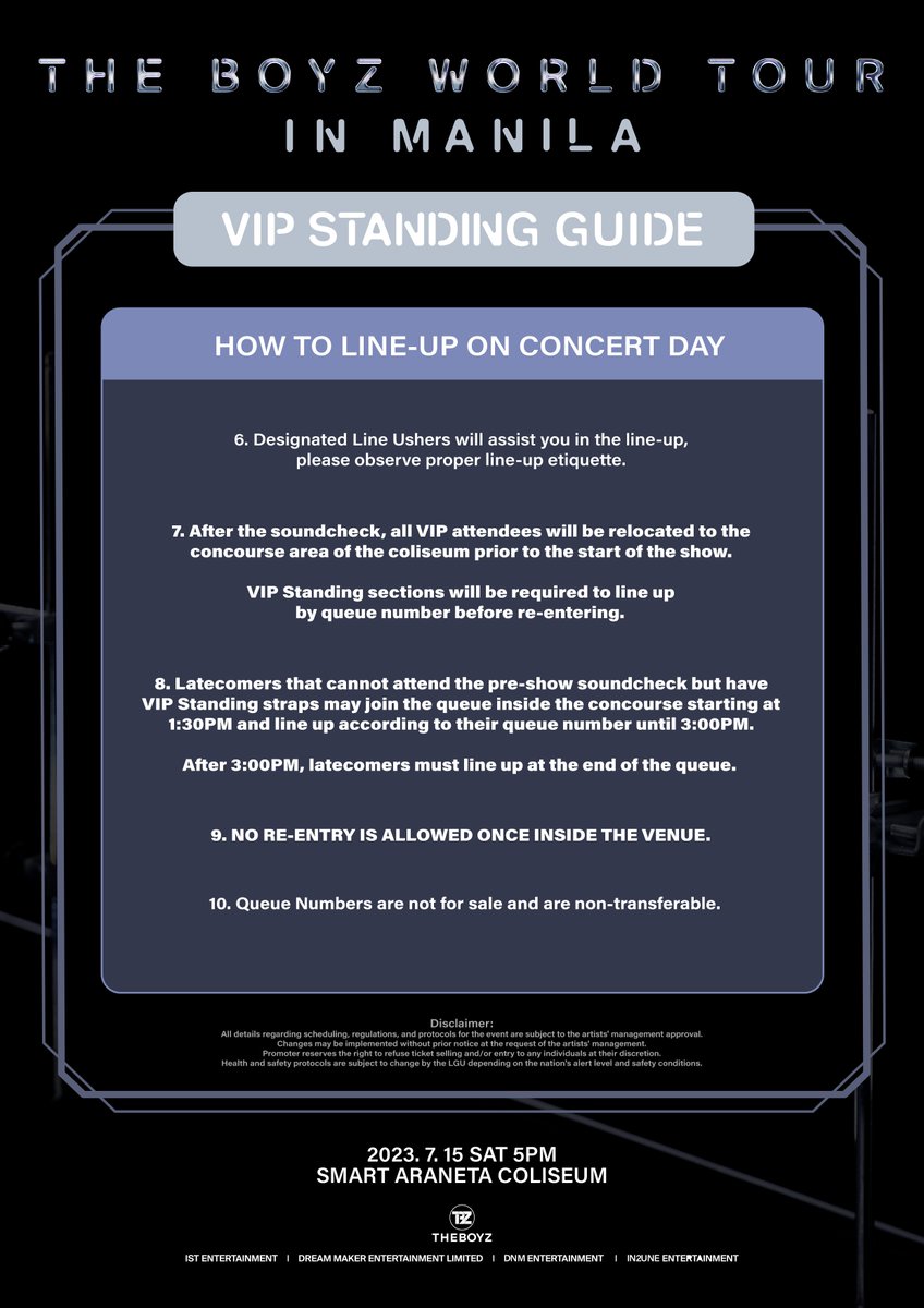 dnmentph's tweet photo. 🧬VIP Standing Guidelines🧬

#THEBOYZ #더보이즈 #ZENERATION #ZENERATION_MNL https://t.co/xOl7vcN18c