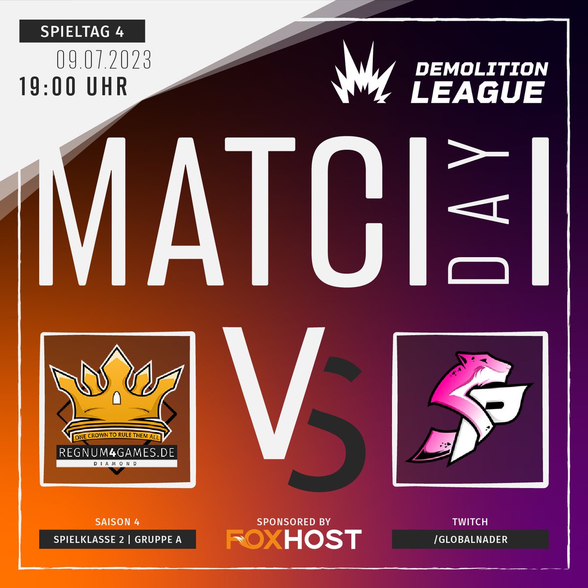 regnum4games's tweet photo. Heute Abend geht es für unser #TeamDiamond gegen @Snowpards_eu #Future in der 2. Spielklasse der @Demo_League! Der Anschluss an die Tabellenspitze ist das Ziel und dafür geben die Jungs alles!

Gecastet wird das Spiel von @GlobalNader auf https://t.co/Li0W8BeqwJ! Einschalten! https://t.co/3ovJ4QH0CS