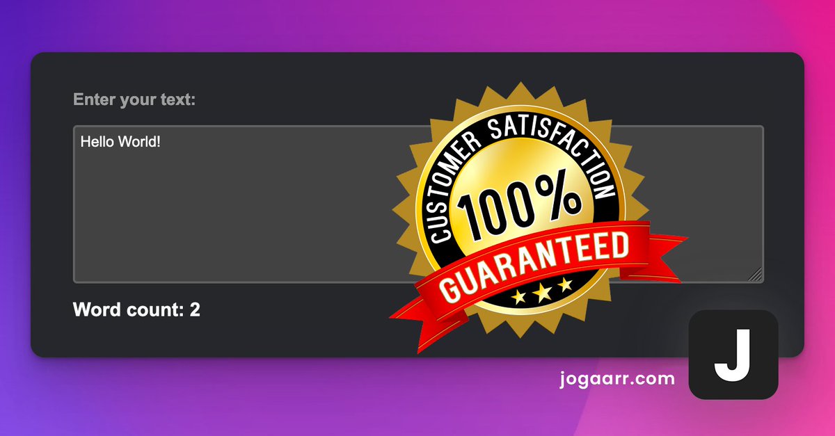 waleed_maalik's tweet image. Word counter online free!

🧑‍💻 Try it today: jogaarr.com/word-counter-o…

It&apos;s completely free and easy to use. Simply paste your content, and instantly get an accurate word count.

Say goodbye to manual counting.

#WordCounter #FreeTool #buildinginpublic