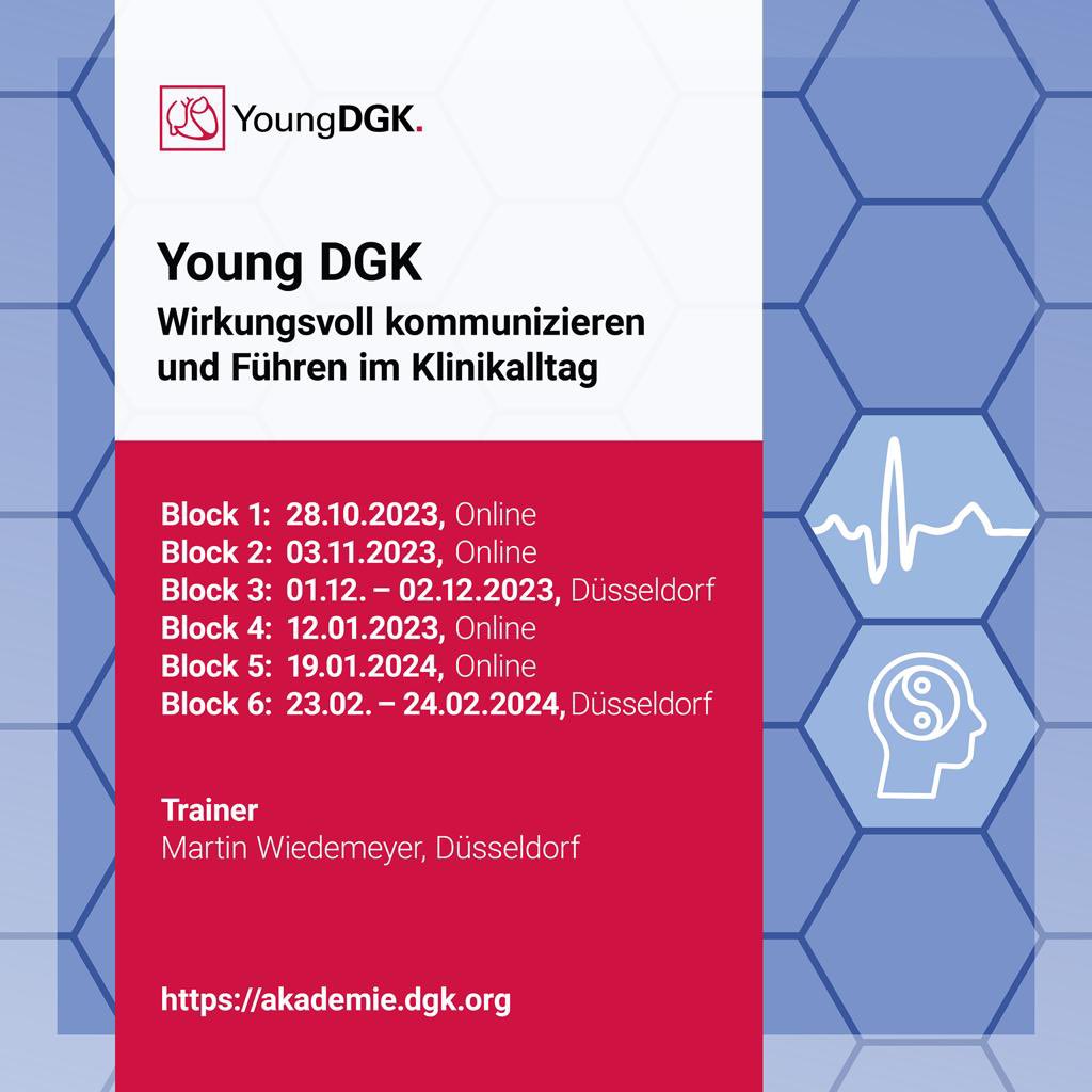 👀 Want to improve your soft skills? 🫵🏻Die Young DGK bietet Euch einen tollen Workshop an! 😍 Anmeldung und weitere Infos hier: akademie.dgk.org/veranstaltung/… 
<a href="/DGK_org/">Deutsche Gesellschaft für Kardiologie</a> <a href="/AGEP_DGK/">AGEP</a> <a href="/AGIKinterv/">AGIK</a>