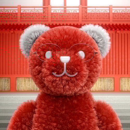 Teddy's stepping out of the frame and taking inspiration from the Pixar universe!

Thanks to the genius of William Willoughby III we're Turning Red with excitement! 🟥

#turningted #nftart