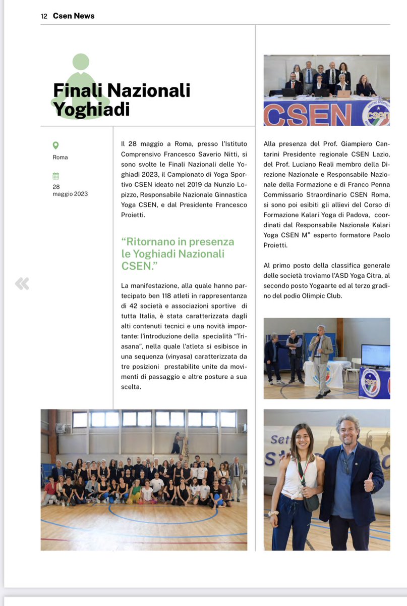 Articolo estratto da Csen News n.124 Le nostre finali nazionali di Yoga Sportivo 2023. 
#yogasportivo
#yogasport
#Ginnasticayoga
#yoghiadinazionali
#CsenRoma