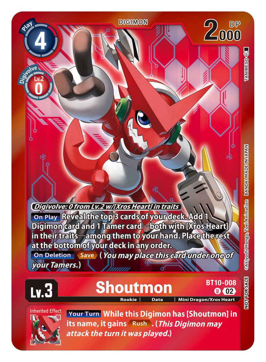 Event Pack 5 Card Reveals] Hello Digimon Tamers! Our first reveals are  BT10-008 Shoutmon, BT6-087 Tai Kamiya and BT1-090 Gravity Crush! Follow us  to keep up to date with events! https://t.co/a54ZW7S6H5 #DigimonCardGame #