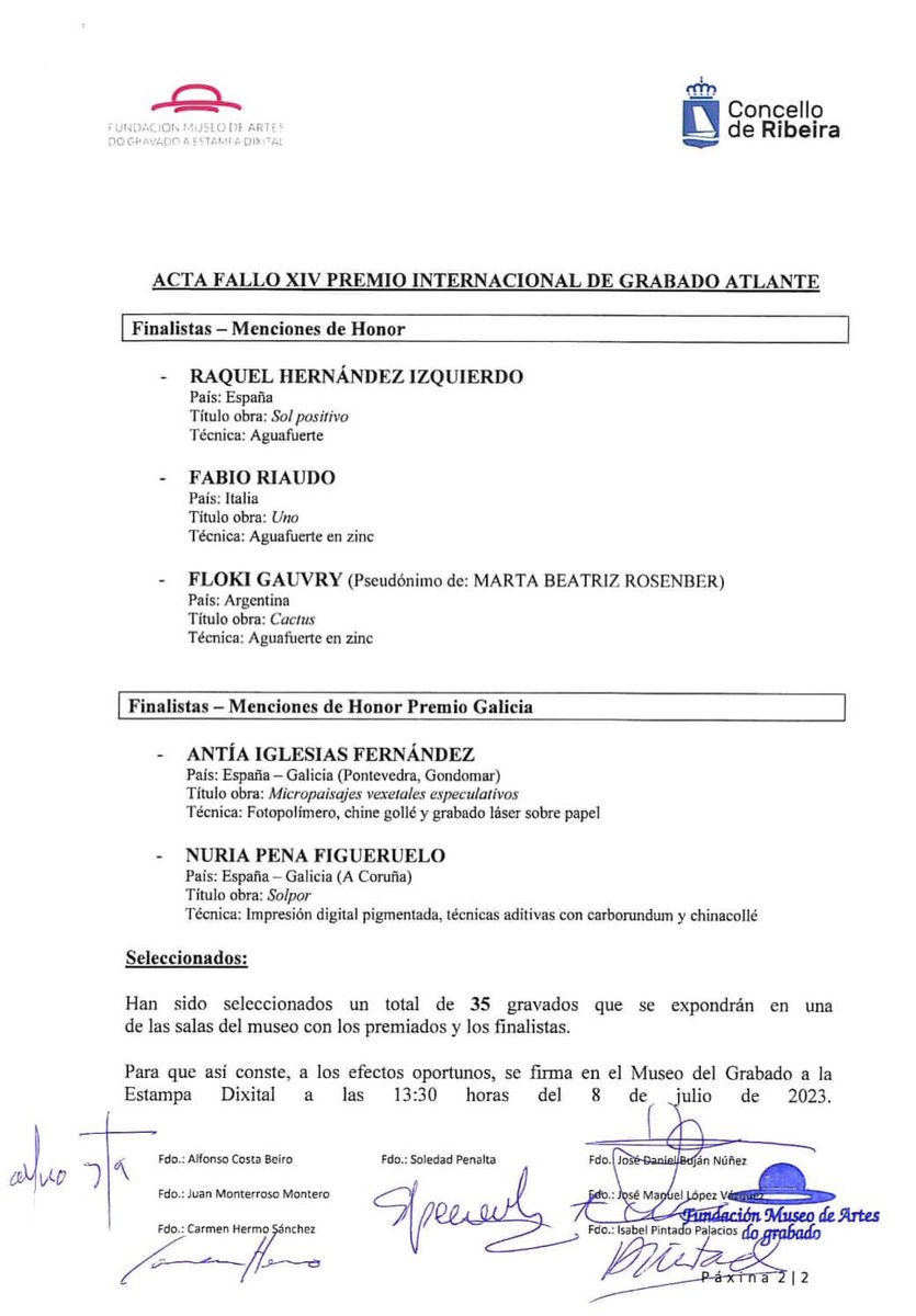 Fallo do xurado do XIV Premio Atlante de Gravado. <a href="/DACCultura/">Cultura Depu. Coruña</a>