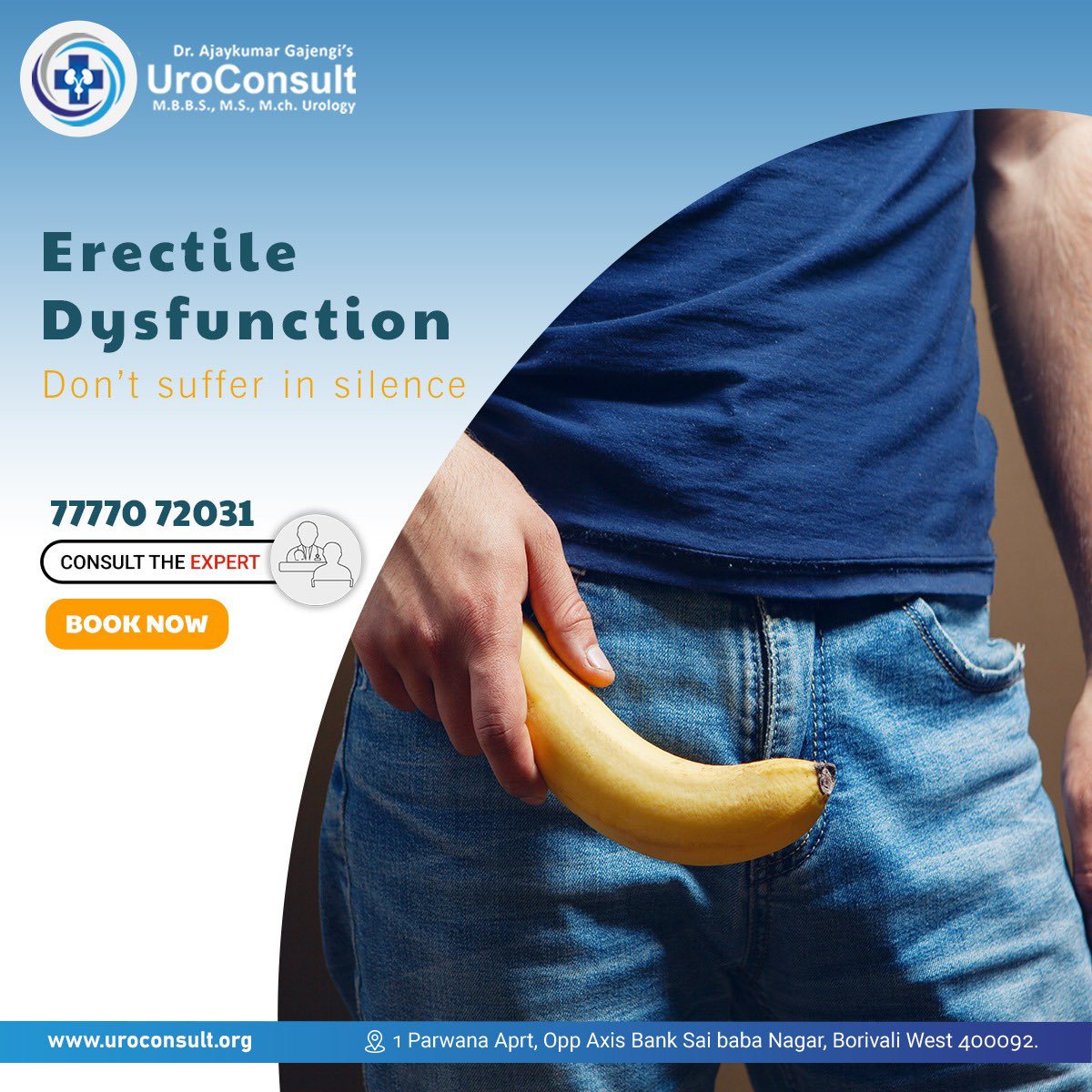 Do Not Suffer In Silence.

Consult the best andrologist in mumbai for Erectile Dysfunction.

uroconsult.org

#erectiledysfunction #erectiledysfunctiontreatment #erectiledysfunctionawareness #stressmanagement #andrologists #best #penisenlargementsurgery