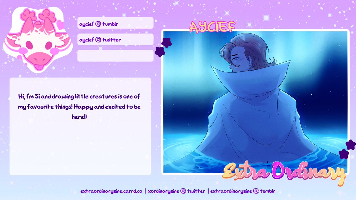 XOrdinaryZine's tweet photo. ⭐ CONTRIBUTOR SPOTLIGHT

Our extra-ordinary contributor of the day is AYCIEF (@aycief)! Much like a certain someone, it hopes to meet its favorite Pokémon Suicune one day! https://t.co/2OmWqDdM0r