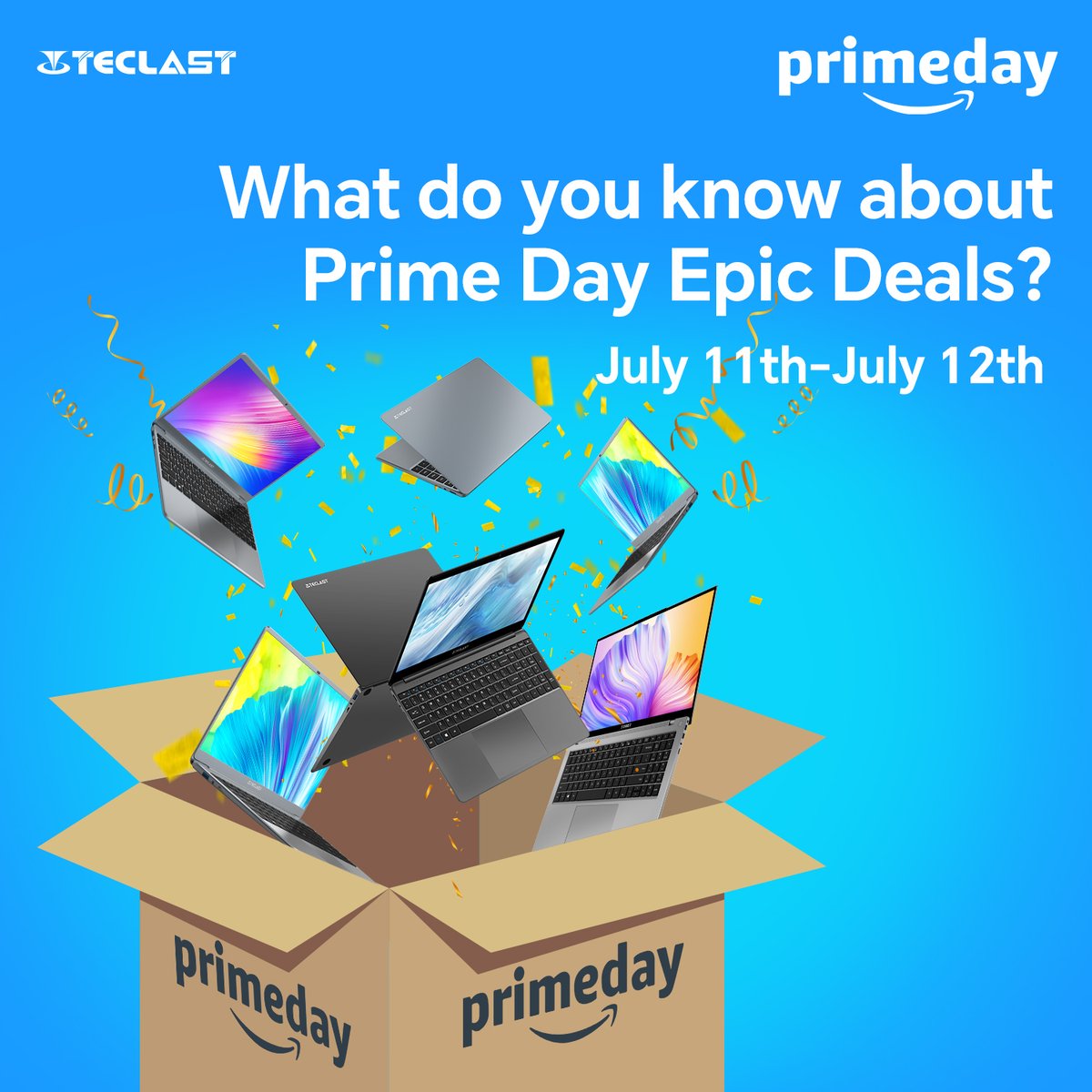 TeclastOfficial's tweet photo. โฐPrepare for the ultimate savings spree! #PrimeDay is approaching fast, and Teclast is about to reveal a game-changing offer on the Teclast laptop.
๐Add to cart now:https://t.co/80Kv6NVsUY
#PrimeDay #Amazon #Teclast #BeAMaster https://t.co/LMaOyhRYut