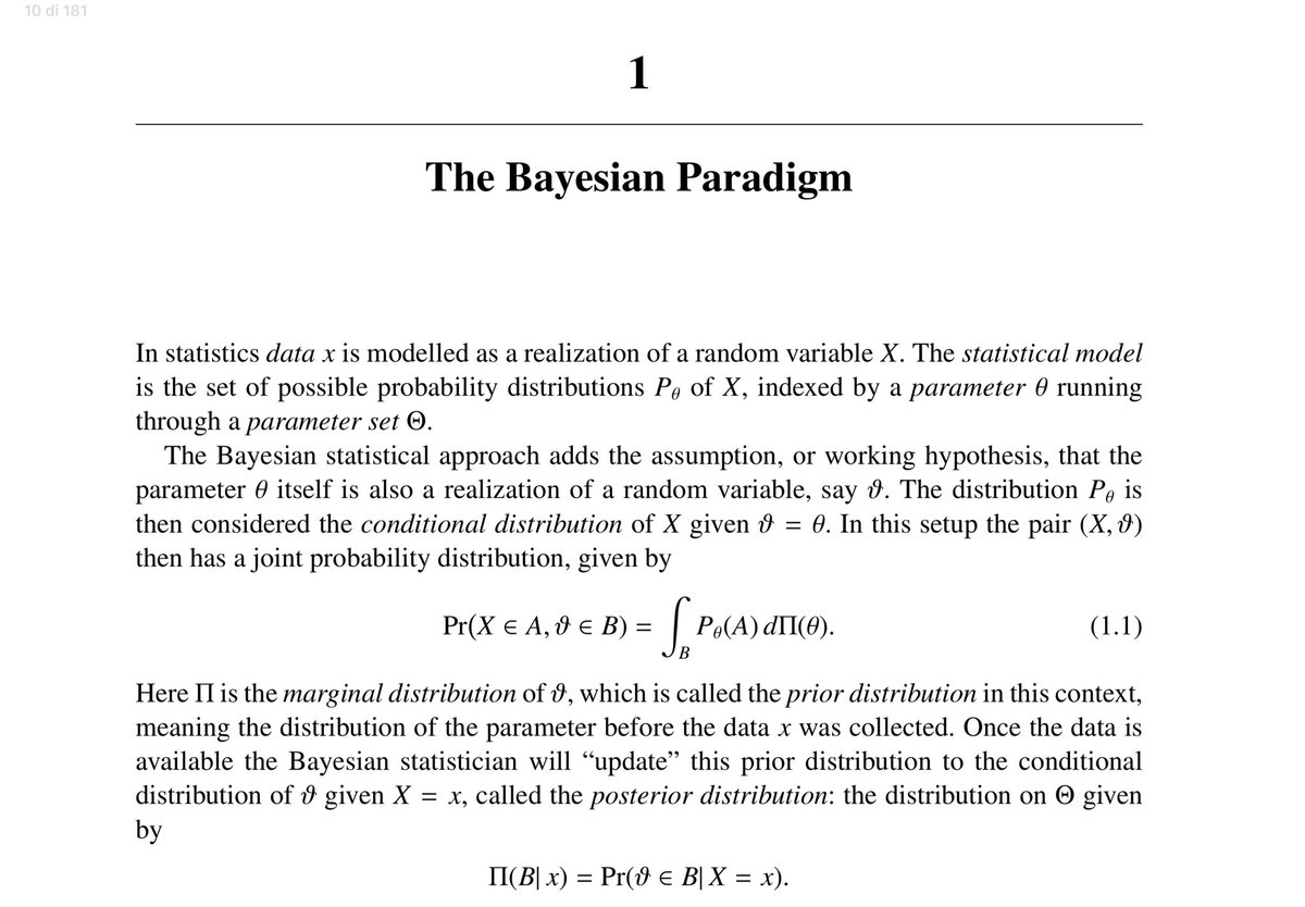 CavaliereGiu's tweet photo. Hi #EconTwitter!

Interested in 𝐁𝐚𝐲𝐞𝐬𝐢𝐚𝐧 𝐢𝐧𝐟𝐞𝐫𝐞𝐧𝐜𝐞 &amp; its applications in non-parametric stats? 📊

Check out Szabo &amp; van der Vaart's notes (2023) for a mathematically rigorous intro, starting from basics and then... skyrocketing! 🚀

Really cool stuff.

Have fun! https://t.co/TTtkGIslK0