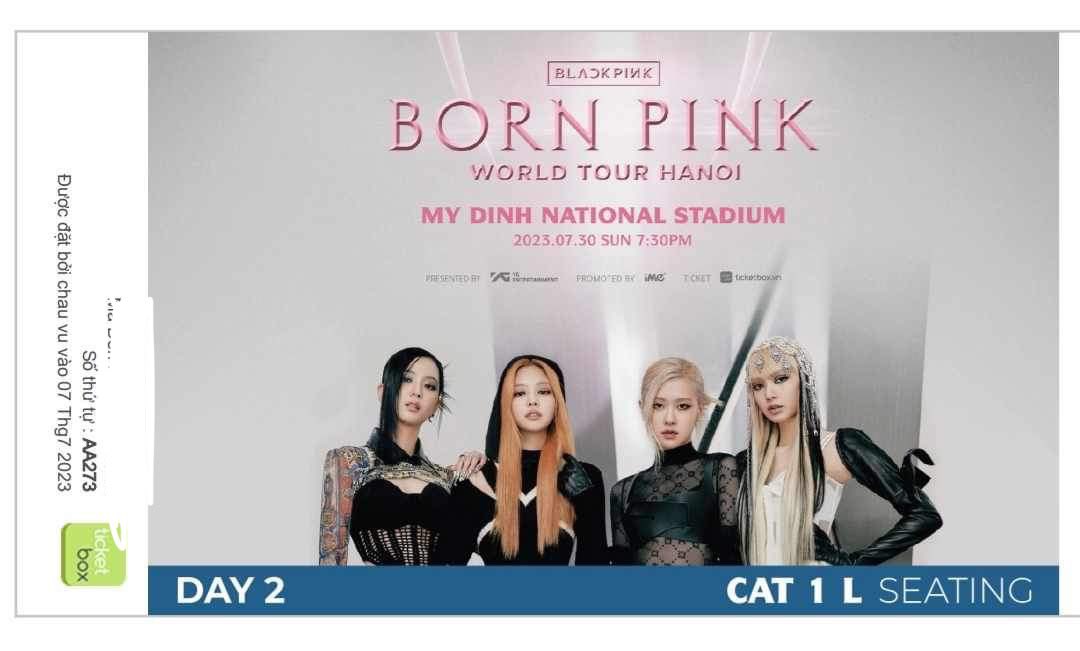 aikisweethome's tweet photo. @nhutruong222 TICKET FOR BLACKPINK’S CONCERT IN HANOI DAY 2 (JULY 30TH)

3 TICKETS CAT1 L SEATING. (❗️FIRST ROW TICKETS IN CAT1 ZONE, YOU CANNOT BUY THESE SEATS ON WEBSITE ANYMORE❗️) Direct me if you need it! 

#BORNPINK #BORNPINKinHanoi #BORNPINK_TICKETS #BORNPINKINVIETNAM https://t.co/zqg9GDPrDW