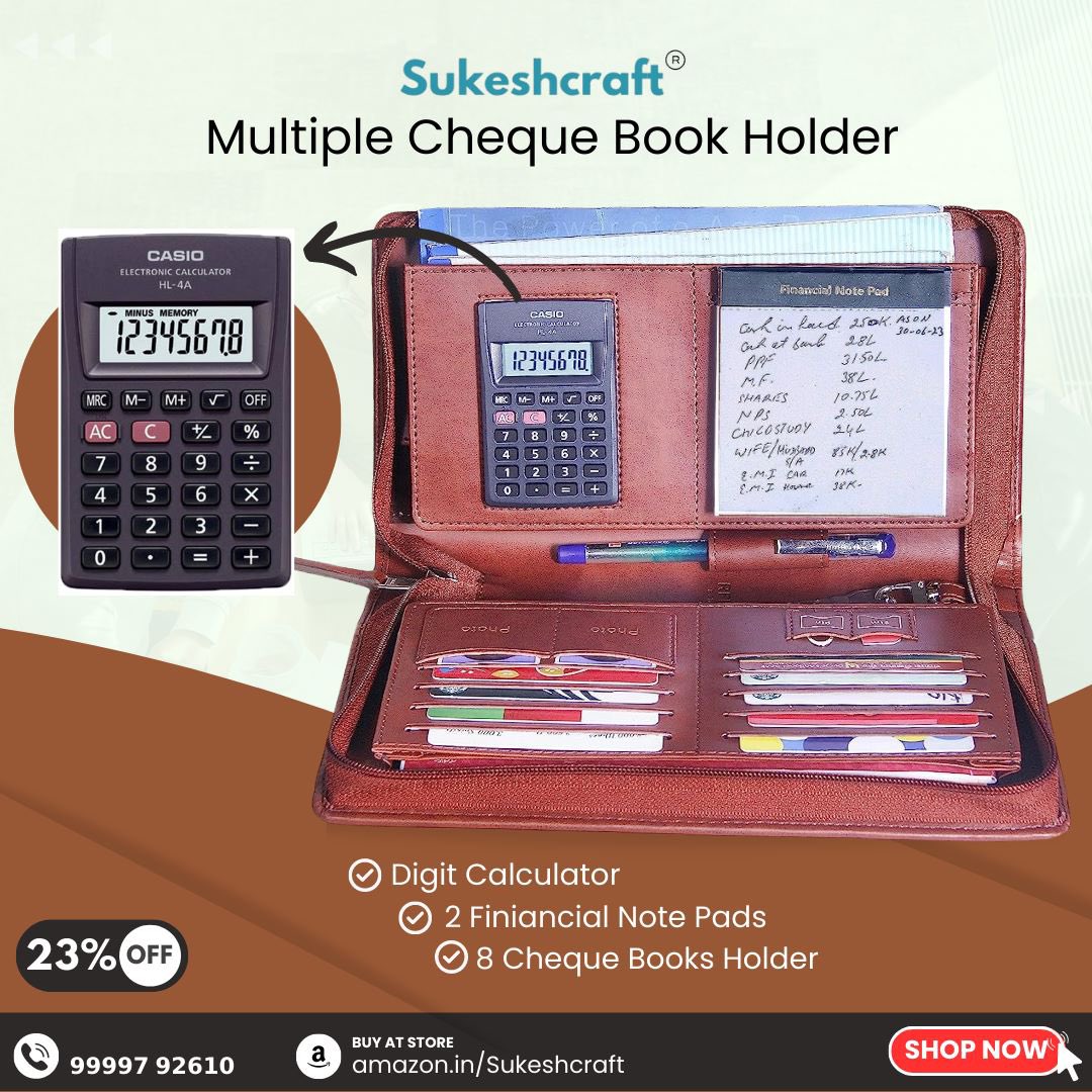 sukeshcraft's tweet image. Sukeshcraft 𝐌𝐮𝐥𝐭𝐢𝐩𝐥𝐞 𝐂𝐡𝐞𝐪𝐮𝐞 𝐁𝐨𝐨𝐤 𝐇𝐨𝐥𝐝𝐞𝐫 |  𝟖 𝐃𝐢𝐠𝐢𝐭 𝐂𝐥𝐚𝐬𝐬𝐢𝐜 𝐂𝐚𝐥𝐜𝐮𝐥𝐚𝐭𝐨𝐫  |  𝐅𝐢𝐧𝐚𝐧𝐜𝐢𝐚𝐥 𝐍𝐨𝐭𝐞 𝐩𝐚𝐝 (Color  Brown)

𝗕𝘂𝘆 𝘁𝗵𝗶𝘀 amz.run/6rKI

#PenNoteBook #Wirenotebook #Sukeshcraft #ClassicNotebook