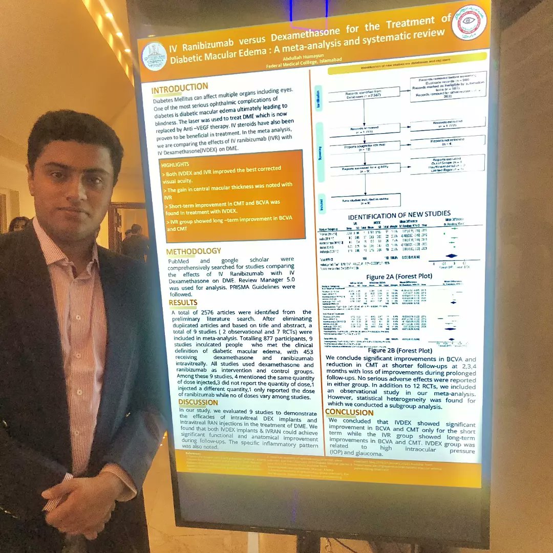 AbdulHumay17's tweet photo. Alhumdulillah My Poster Presentation Has Been Ranked 1st in this year's Federal's Ophthalmology Conference at PC Bhurban 👁️ https://t.co/RDABwHK2hp
