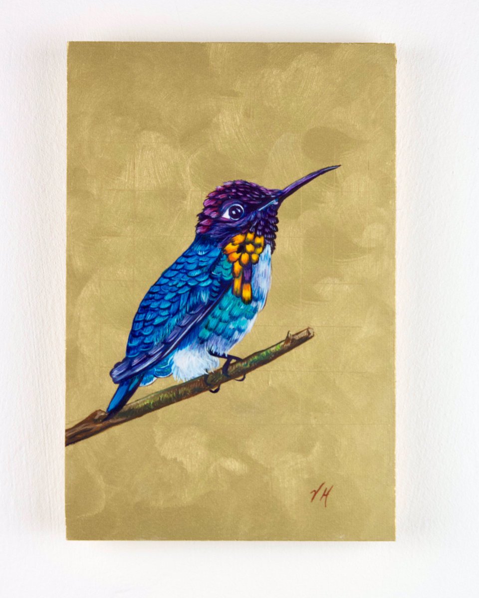 My postcard painting for the annual <a href="/artcanorg/">ArtCan</a> fundraising exhibition #FromArtcanWithLove 

Check out their page for details, all artworks for sale at £40

This is a Bee Hummingbird, the world’s smallest bird!

10 x 15cm. Oils &amp; acrylic on board