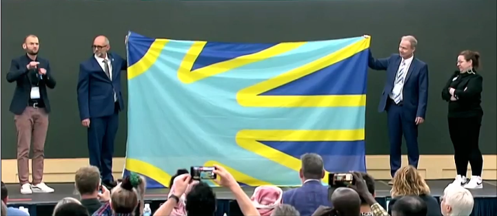 Great news! We now have our Deaf Flag for the International Deaf Community, which has been approved by the members of the <a href="/WFDeaf_org/">World Federation of the Deaf</a> General Assembly Meeting in South Korea. A big thank you to <a href="/FNSF/">FNSF</a> for all their hard work and effort!