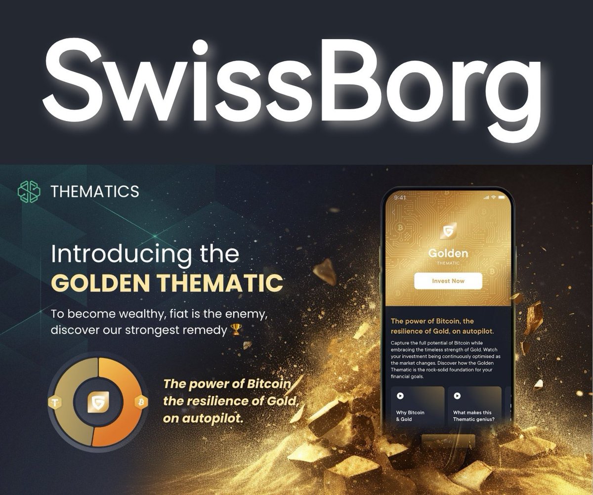 Swissborg laying the foundations for real change and progression.  #goldenthamtic  is just another step on the journey 

#WeTrustInSwissBorg
#weareswissborg
#CHSB #BORG
#SmartEngine #SmartSend
#TheFutureIsBright with @swissborg
#SwissBorgEarn
#Thematics
#DCA #AutoInvest #Bitcoin