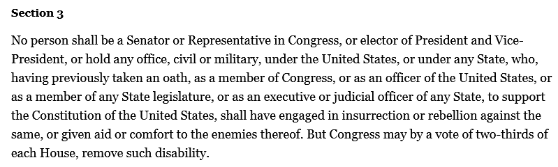 chChr11's tweet photo. #USPresidency #Insurrection #14th_amendment
Section 3 of the 14th amendment of the US Constitution disqualifies from office persons linked with rebellion or insurrection,
No explicit reference to the office of POTUS
Can it happen >#DonaldTrump?
cc @NicholasKarides @SerapChris https://t.co/B3bwr0NANa