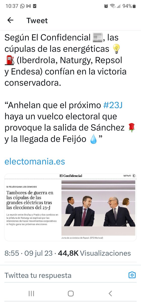 Adivina cuál es el interés de estas compañías que gane #Feijoo??  Luego si te suben la luz, el gas y los combustibles no será porque no te han avisado!!!