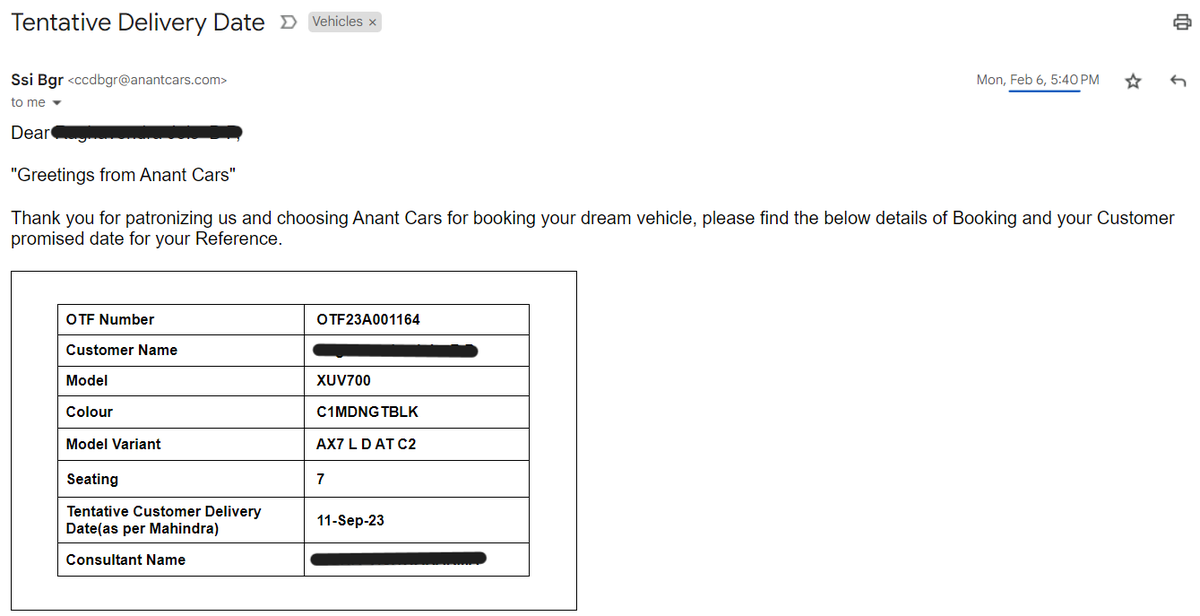IamRaaJo's tweet photo. To @anishshah21, @rajesh664, and their Mahindra team including dealer @AnantCars , 
Please respond:
1. Howcome pushing the delivery date by 9 months with about 2 year wait period justifiable? 
2. How come some customers get early delivery? 
Pictures speak a thousand words: https://t.co/ExJVHkwusD