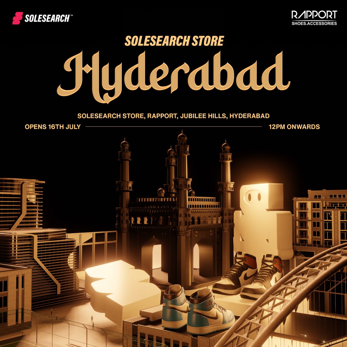 We’re pleased to announce that the second SoleSearch Store is finally opening its doors at Rapport, Jubilee Hills, Hyderabad.

📍SoleSearch Store, Rapport, Jubilee Hills, Hyderabad
🗓️ Opens 16th July, 2023