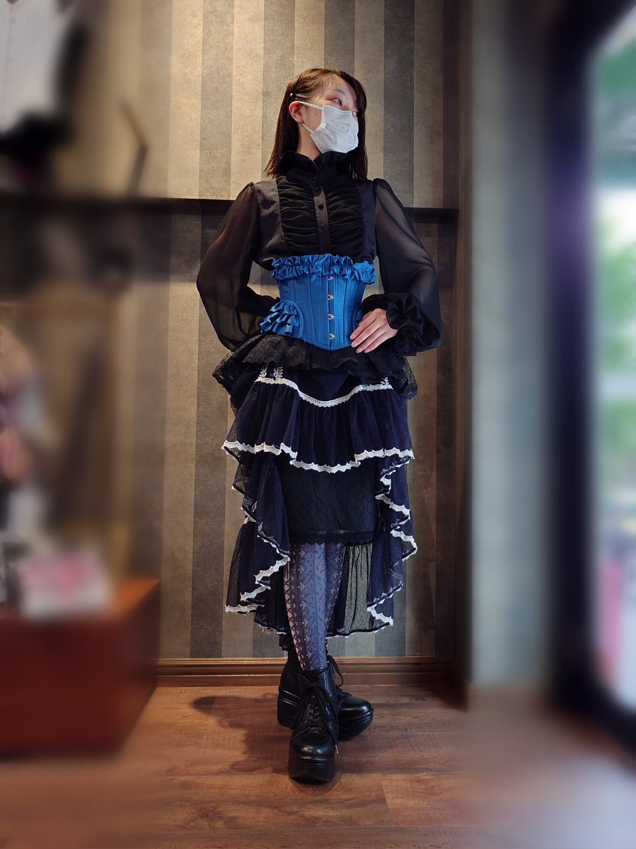 美しい abilletage 感謝の ヴィクトリアンワンピース 黒 アビエ