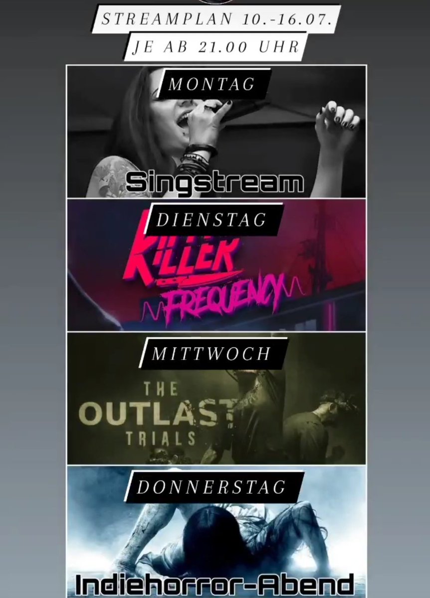 Soundprobleme sind endlich behoben und ich hoffe wir können kommende Woche endlich Mal wieder richtig durchziehen 💪🩷

twitch.tv/TeufelsweibXx

#TwitchDE #twitchgaming #twitch #streamers #HorrorGames #indiehorror #singen #killerfrequency #outlasttrials