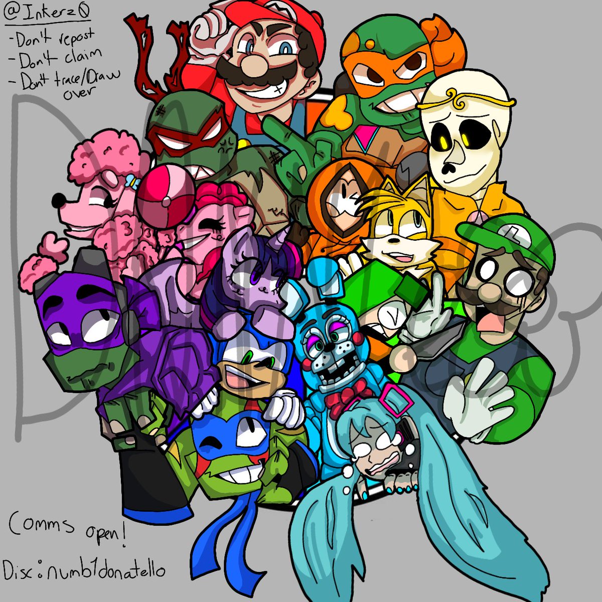 Inkerz0's tweet photo. 9 hours smh #colorwheelchallenge #RAPHAEL #MarioBros #RiseoftheTMNT #SouthPark #SonicTheHedgehog #FNAF #blueyart #HatsuneMiku #dreamsa https://t.co/K4DKi5VbSd