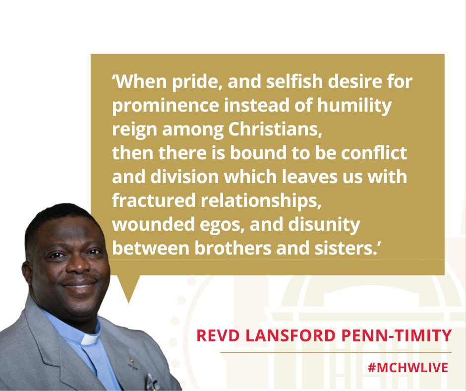 MethodistCentralHall (@mchw) on Twitter photo ‘When pride and selfish desire for prominence instead of humility reign among Christians, then there is bound to be conflict and division which leaves us with fractured relationships, wounded egos and disunity, between brothers and sisters.’
<a href="/RevLansford/">Revd Lansford Penn-Timity</a> #MCHWLIVE #Humility ‘When pride and selfish desire for prominence instead of humility reign among Christians, then there is bound to be conflict and division which leaves us with fractured relationships, wounded egos and disunity, between brothers and sisters.’
<a href="/RevLansford/">Revd Lansford Penn-Timity</a> #MCHWLIVE #Humility