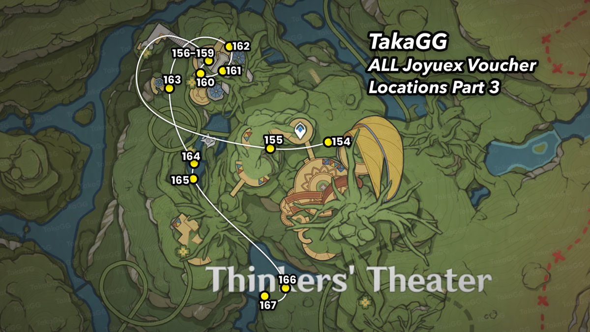 TakaGGdev's tweet photo. 🎟️ JOYEUX VOUCHER HUNT ROUTE (PART 3)

We can get up to a total of 315 vouchers after completing 3rd part of the Secret Summer Paradise event in #GenshinImpact 3.8

🔴 Video Guide: https://t.co/c7Fjl73Qcq