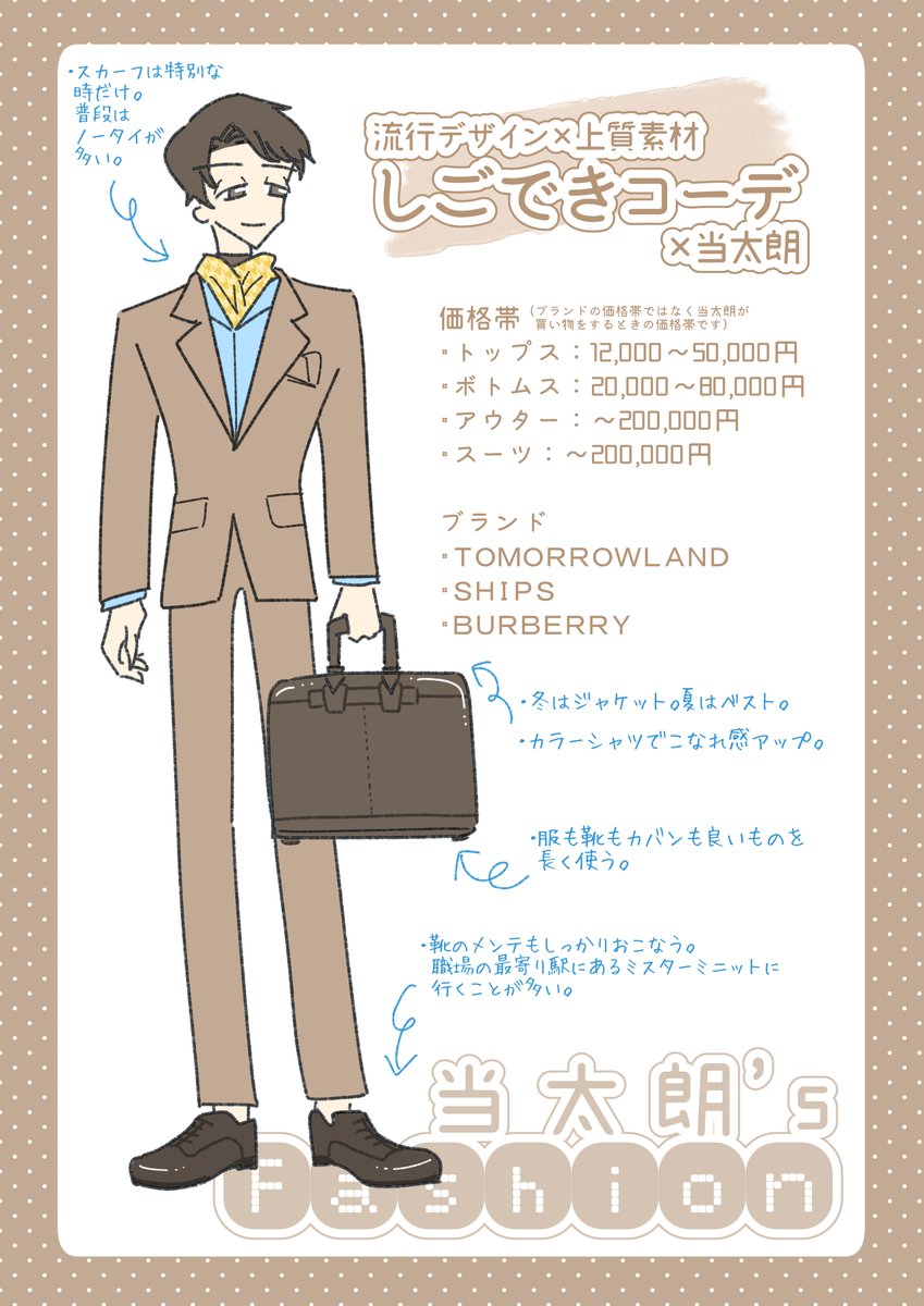 ＼ファッションmemo⑥／
ラストは当太朗！🧡
何を着てもだいたい似合う造形で生まれてきた人...！😌🤝 https://t.co/0AZUvc6mIN