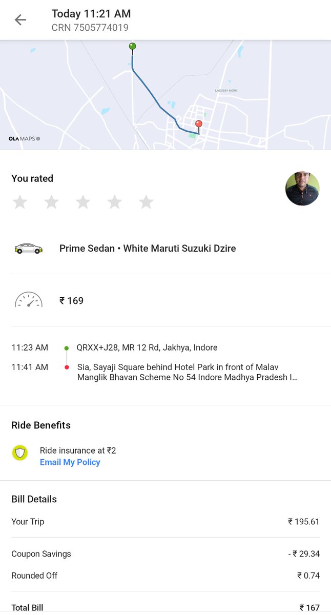 ArpitS0ni's tweet photo. Booked a cab for my father, total was 169 and the driver asked for 193. The change in fare is not updated in the app.
There is no way to reach support or contact them. No number no chat option in the app or website.
@ola_supports #extracharged #unhappy #WorstCustomerService https://t.co/lFxb3zWnnx