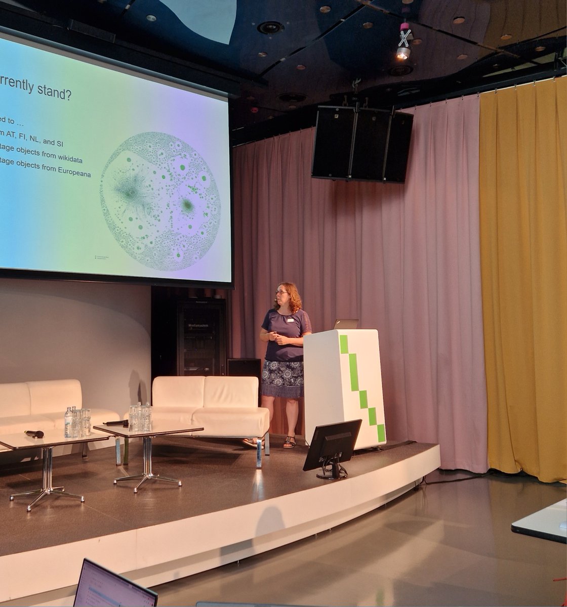 projectintavia's tweet photo. @erigeneia_eos giving her talk "Connecting Data &amp; Cultural Heritage Institutions". #SmashingTheSilos! #InTaVia @DH2023Graz https://t.co/zFYK6mptBD