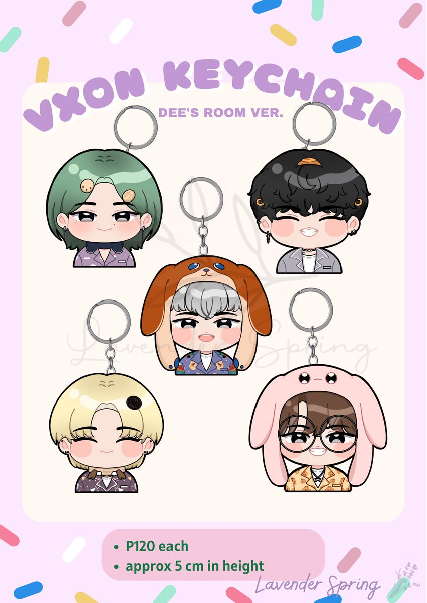 lavnderspringco's tweet photo. Good day Vixies!! 

 Vxon keychain Dee's room version. Now available! Grab yours now and don't forget to stream "pretty please" 🎵🎶

link in bio 

#VXON https://t.co/UmRNoAhl24