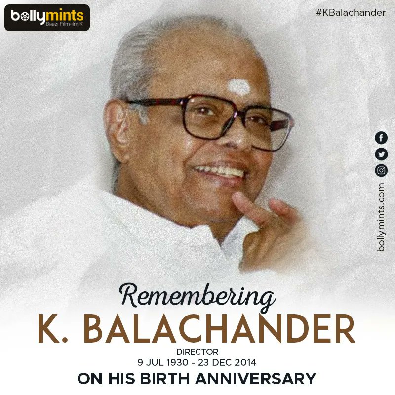 Remembering Filmmaker #KBalachander Ji On His #BirthAnniversary !
#KailasamBalachander #PushpaKandaswamy #BalaKailasam