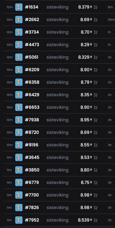 flatcoins's tweet image. (sisteviking.eth) is for sale in (opensea) , @LastKnightEth  thank you , @ens_alice