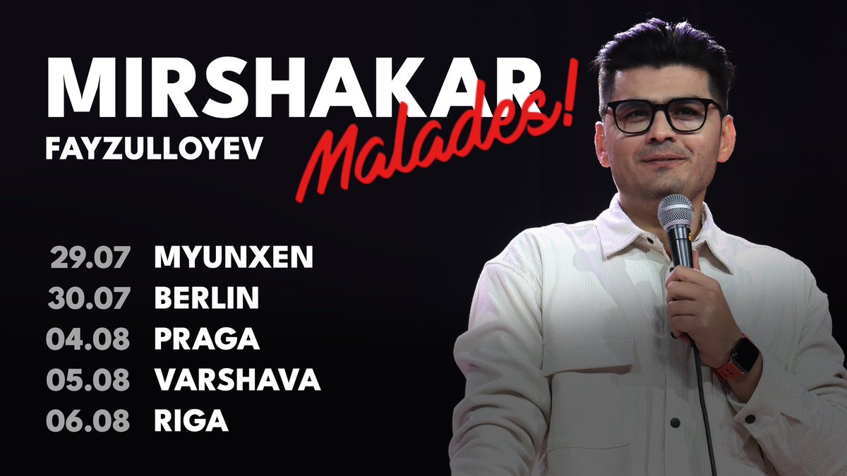 Akang kuchaydi uje😂
Mirshakar malades, Mirshakar Yevropada uje!

RT uchun respekt!

Bu Varshavadagi konsertga chiptalar:

linktr.ee/uzstandupeurope