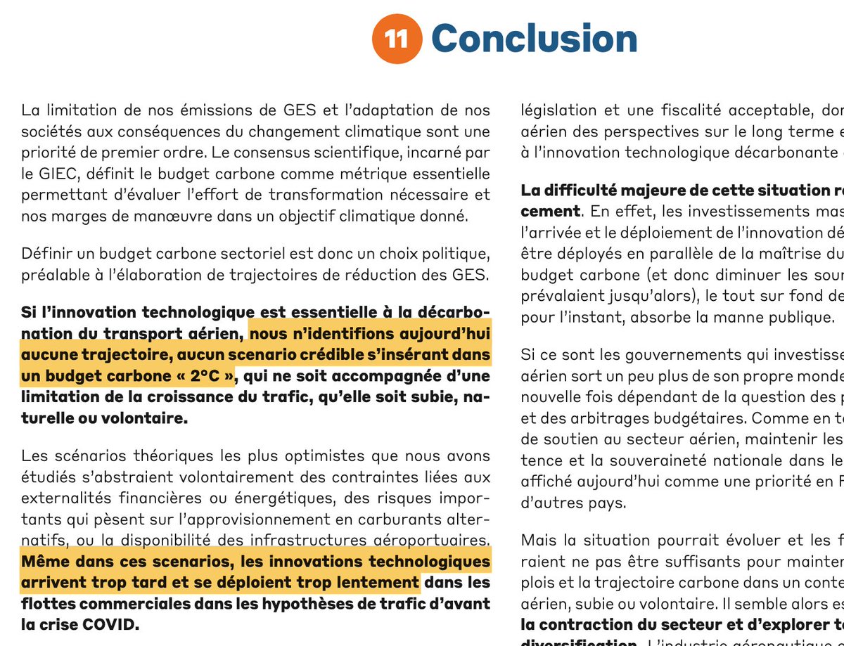Je finis de lire rapport  "Supaero-Decarbo" - fait par des étudiants de SupAero et du Shift à propose de l'industrie aéronautique. En conclusion : il est impossible de rejoindre l'accord de Paris (+2°=&gt; 2050) sans faire décroitre l'industrie aéronautique=&gt;
isae-supaero.fr/fr/actualites/…