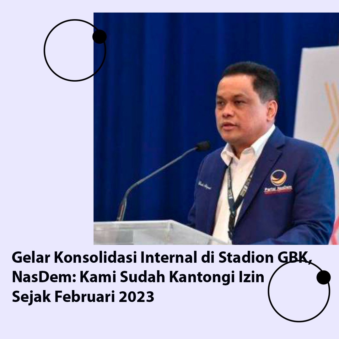 Gelar konsolidasi internal di stadion GBK,Nasdem:kami sudah kantongi izin sejak Februari 2023
#ItsTimeRestorasiIndonesia
#NasdemNo5
#AniesPresidenku
#NasDemPilihannya
