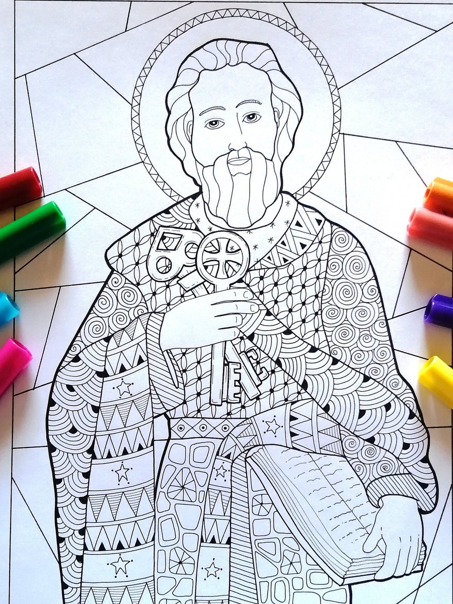 Bibartworkshop's tweet photo. Saint Peter. Printable Coloring page.Coloring page for https://t.co/ckkJ3hAp4B for kids. PDF-JPG Bibartworkshop https://t.co/aGAuwQ0lpC #verticale #disegnieillustrazioni #digitalartwork #catholicreligion #pdf #printablecolouringpage #bibartworkshop #holyart #jpg https://t.co/rsoVy4h8sD