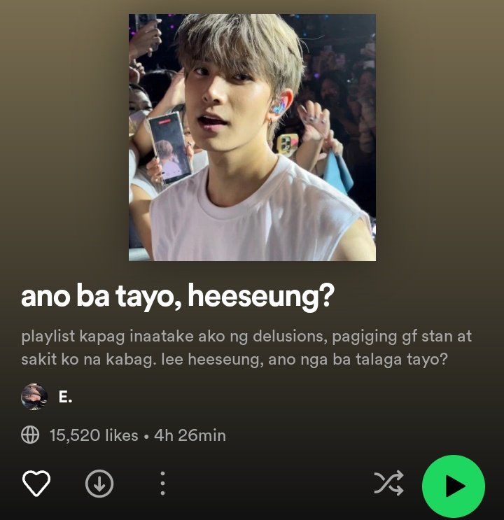 evanonlyever's tweet photo. lol what is this heeseung playlist 😭 https://t.co/iK6DaDPDBf