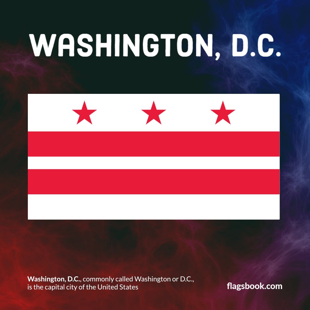 Flag of Washington, D.C.

#usaflags #usflags #fiftystates #Americanflags #50stateflags #flagsofusstates #flagsofusa #50states #flagsbook #flagoftheday #dailyflag #flagsdaily #todaysflag #worldflags #flag #flags #learnflags #uscapital #washingtondc #thedistrict #DistrictofColumbia