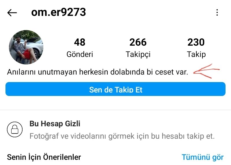 Sahte hesap sapığı!